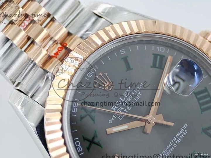 VR3235 904L Green on 126331 Edition Dial SS Bracelet RG Best 41 Steel TWF Jubilee 1:1 RG SS DateJust Roman Gray 0421